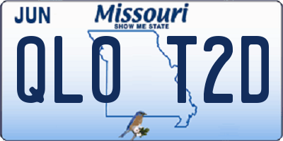 MO license plate QL0T2D