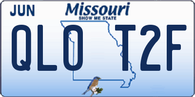 MO license plate QL0T2F