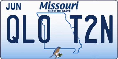 MO license plate QL0T2N