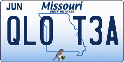 MO license plate QL0T3A