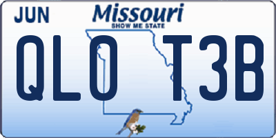 MO license plate QL0T3B