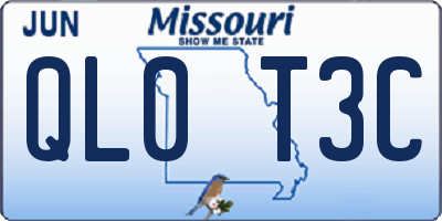 MO license plate QL0T3C