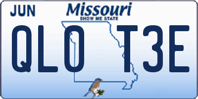 MO license plate QL0T3E
