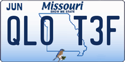 MO license plate QL0T3F