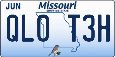 MO license plate QL0T3H