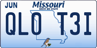 MO license plate QL0T3I