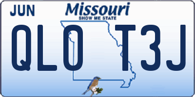 MO license plate QL0T3J