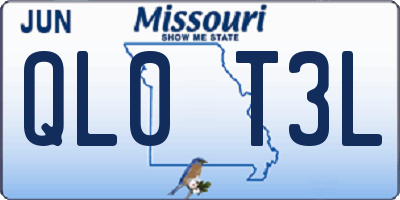 MO license plate QL0T3L