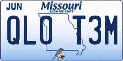 MO license plate QL0T3M