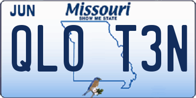 MO license plate QL0T3N