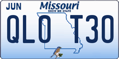 MO license plate QL0T3O