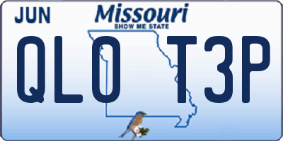 MO license plate QL0T3P