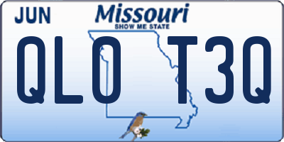 MO license plate QL0T3Q