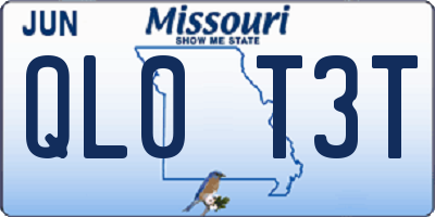 MO license plate QL0T3T