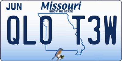 MO license plate QL0T3W