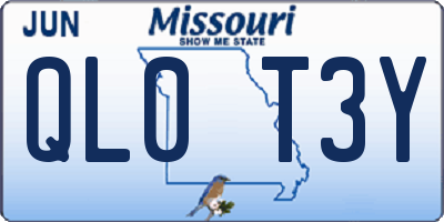 MO license plate QL0T3Y