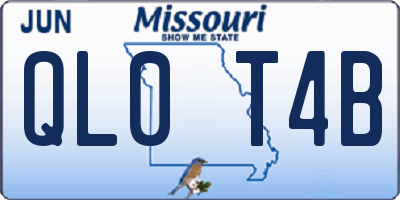 MO license plate QL0T4B