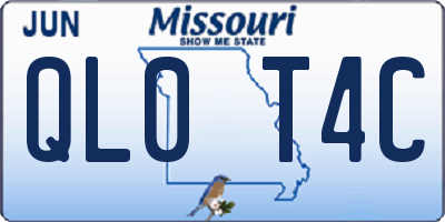 MO license plate QL0T4C