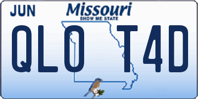 MO license plate QL0T4D
