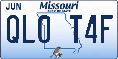 MO license plate QL0T4F