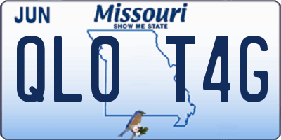 MO license plate QL0T4G