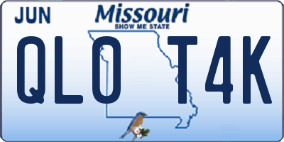 MO license plate QL0T4K