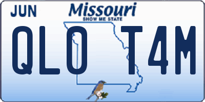 MO license plate QL0T4M