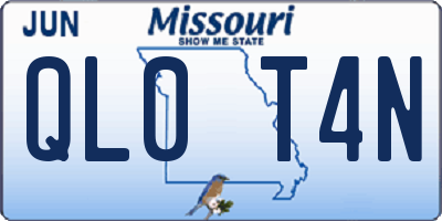 MO license plate QL0T4N