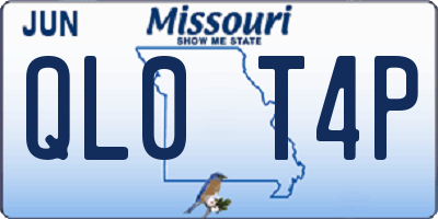MO license plate QL0T4P