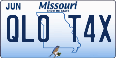 MO license plate QL0T4X