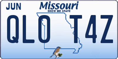 MO license plate QL0T4Z