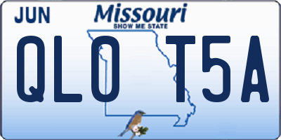 MO license plate QL0T5A