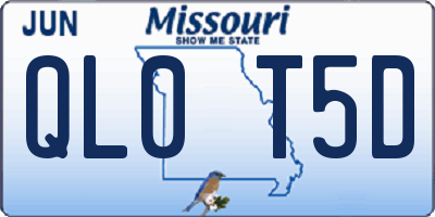 MO license plate QL0T5D
