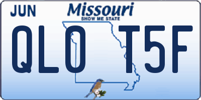 MO license plate QL0T5F