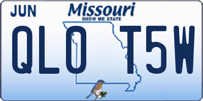 MO license plate QL0T5W