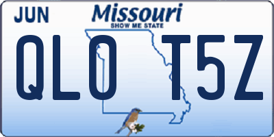 MO license plate QL0T5Z