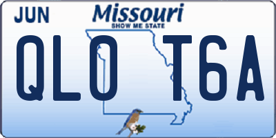 MO license plate QL0T6A