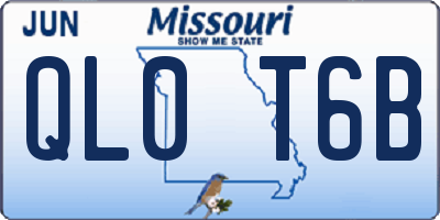 MO license plate QL0T6B