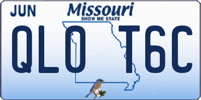 MO license plate QL0T6C