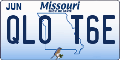 MO license plate QL0T6E