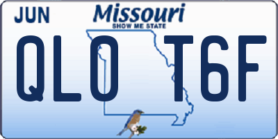 MO license plate QL0T6F
