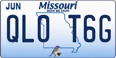 MO license plate QL0T6G