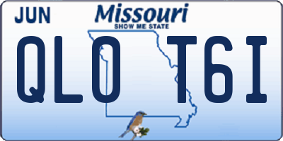 MO license plate QL0T6I