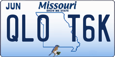 MO license plate QL0T6K