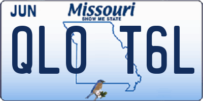 MO license plate QL0T6L