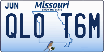 MO license plate QL0T6M