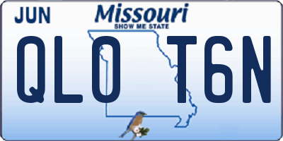 MO license plate QL0T6N