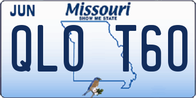 MO license plate QL0T6O