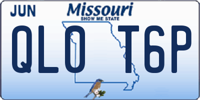 MO license plate QL0T6P