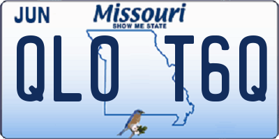 MO license plate QL0T6Q